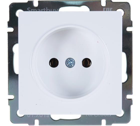 Изображение товара Розетка Smartbuy без заземления 10А белая Нептун SBE-05w-16-S1-N