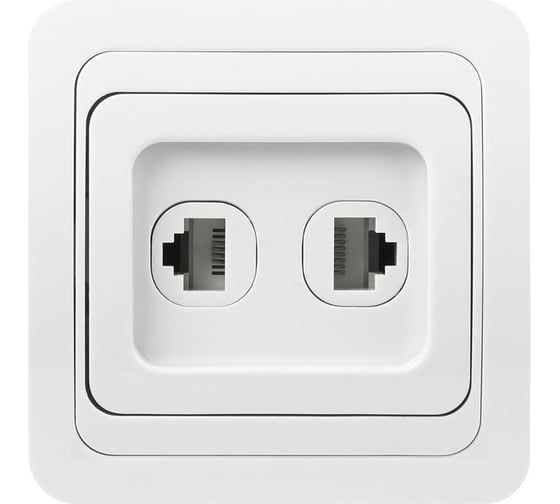Изображение товара Розетка компьютерная + телефонная Smartbuy RJ45+Phone 1 местная белая Марс SBE-02w-S1-RJPH