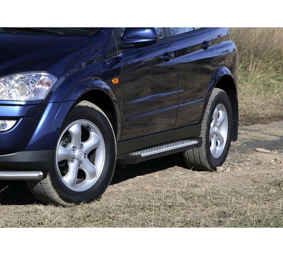 Изображение товара Пороги "Bmw-Style круг" Rival для SsangYong Kyron I рестайлинг 2007-2016, 173 см, 2 шт., алюминий, D173AL.5301.1