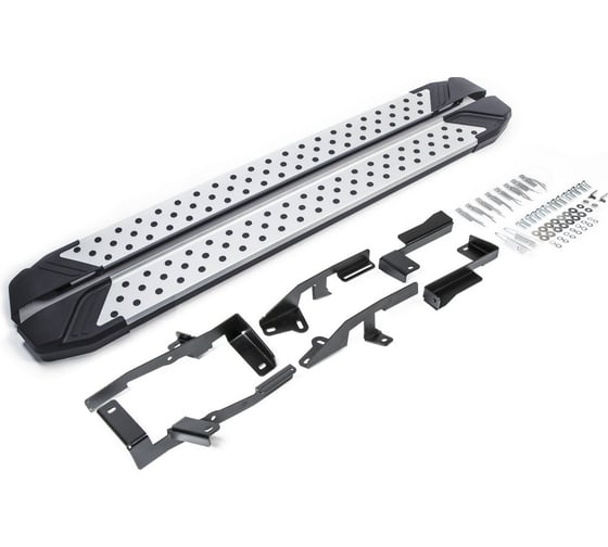 Изображение товара Пороги "Bmw-Style круг" Rival для Ford Kuga II рестайлинг 2016-н.в., 180 см, 2 шт., алюминий, D180AL.1804.2