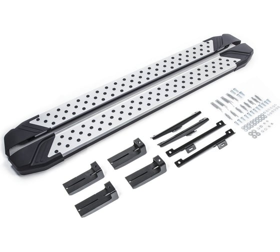 Изображение товара Пороги "Bmw-Style круг" Rival для Volkswagen Tiguan II 2016-2020 2020-н.в., 173 см, 2 шт., алюминий, D173AL.5802.4