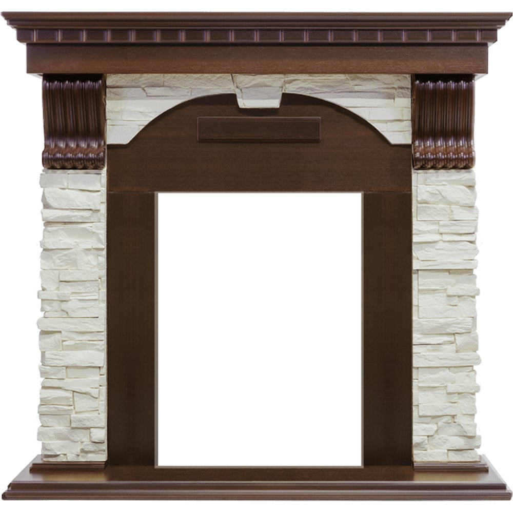 Изображение товара Портал Royal Flame Dublin арочный сланец белый темный дуб стильный напольный