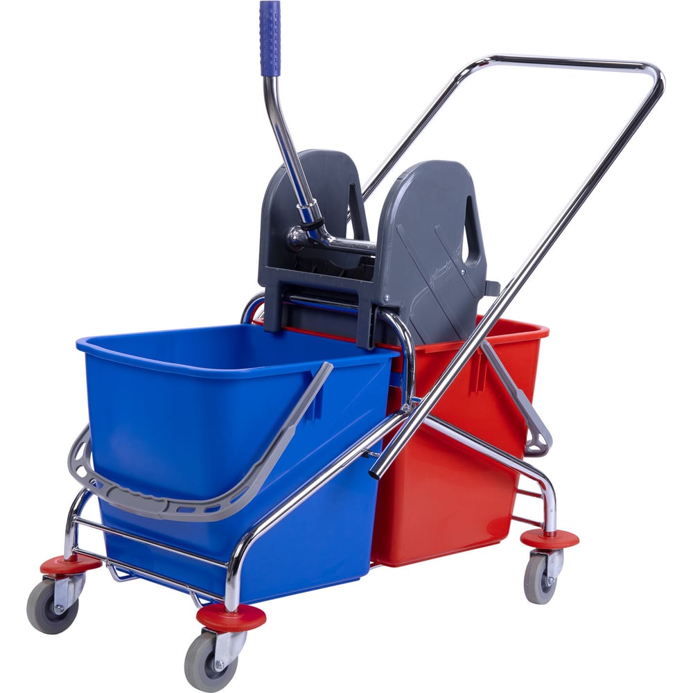 Изображение товара Уборочная тележка BRABIX с 2 ведрами 25 л, колесики, отжим