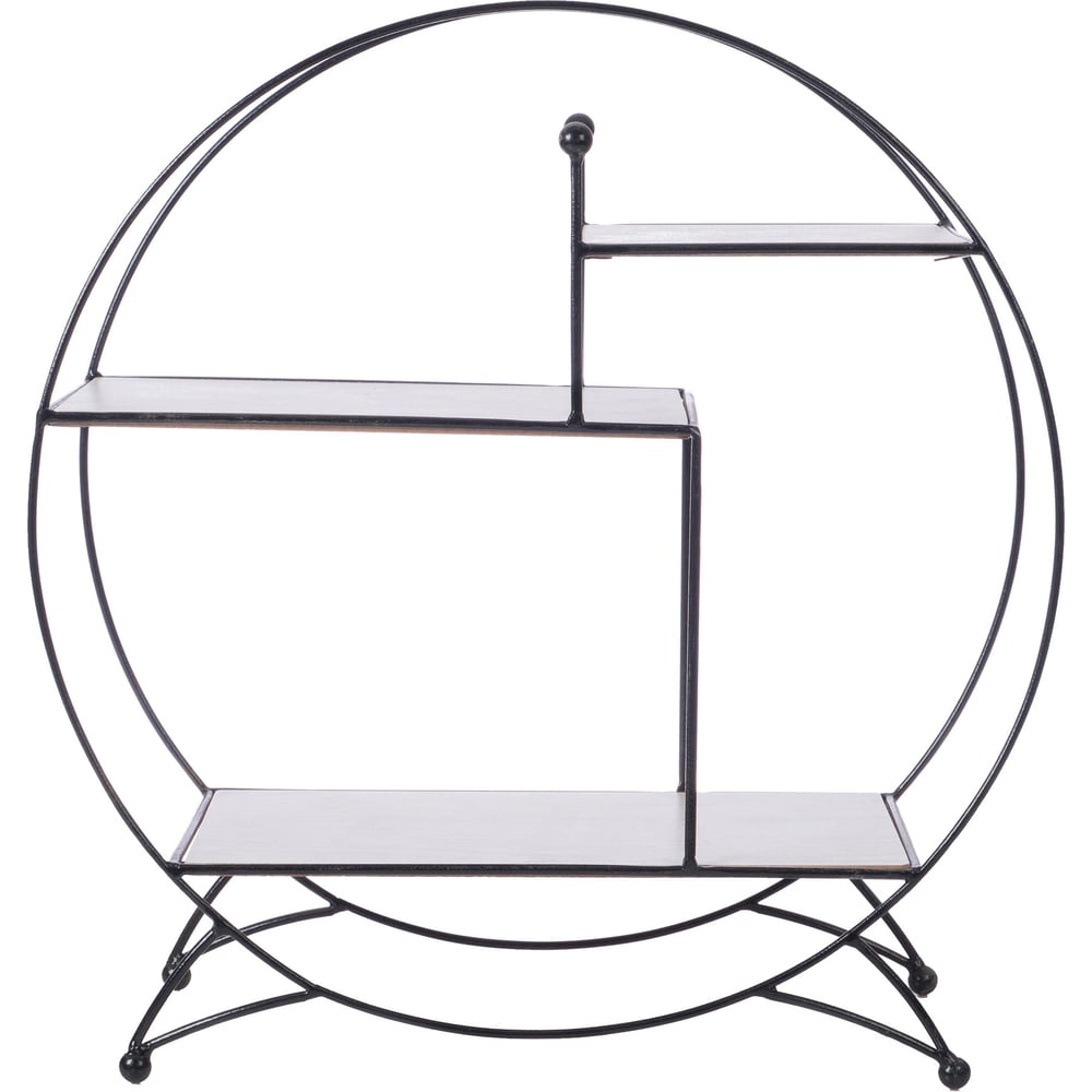 Изображение товара Полка M-GROUP НОВАЯ большая черная 16150462 металлическая с древесиной напольная