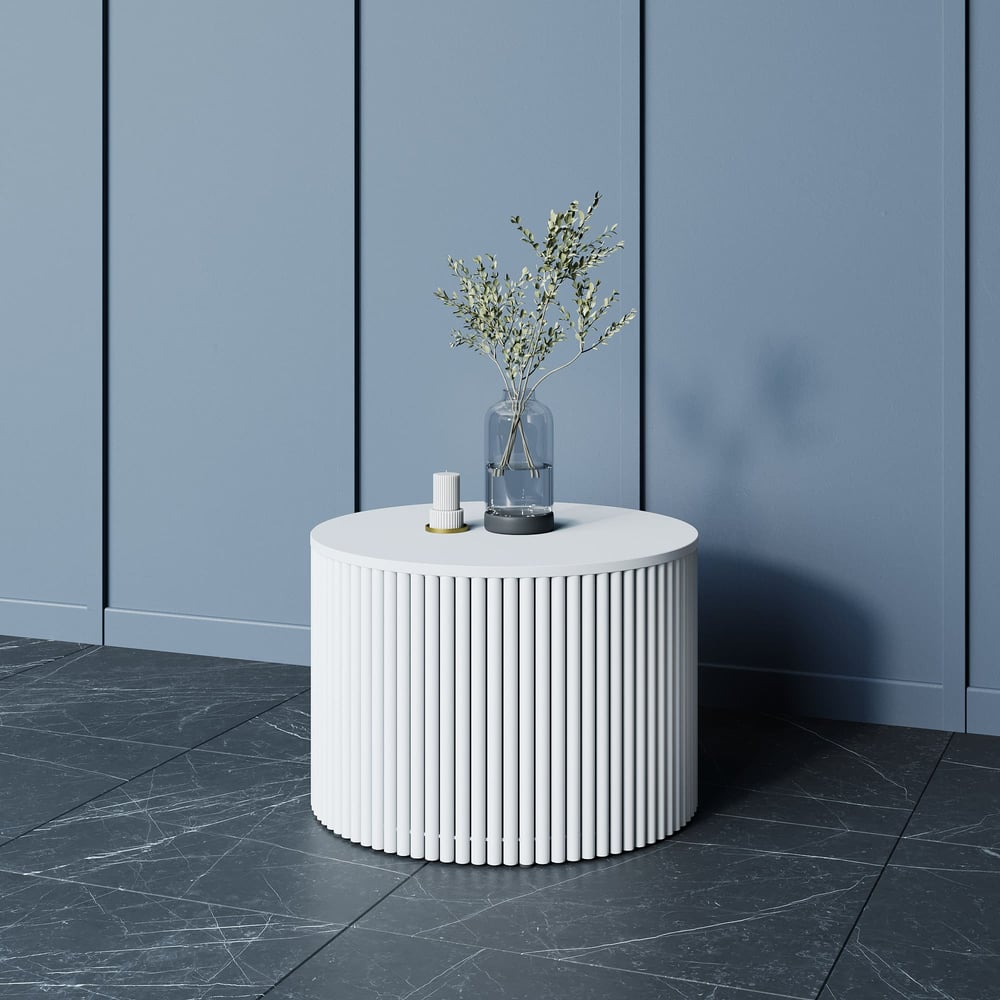 Изображение товара Журнальный стол GENGLASS круглый с металлическим подстольем 600x600 мм TRUBIS Wood