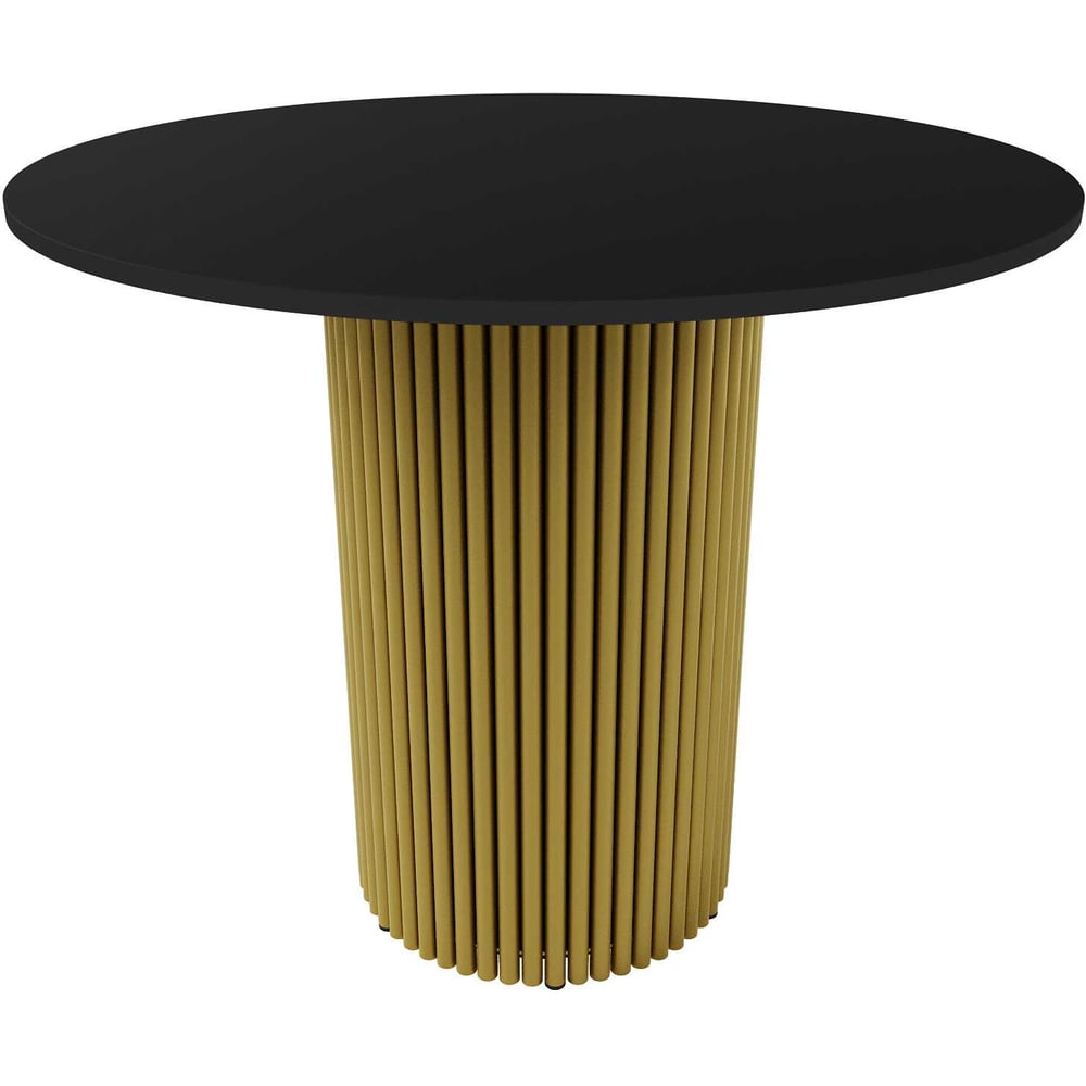 Изображение товара Обеденный круглый стол GENGLASS TRUBIS Wood 90 см с металлическим подстольем