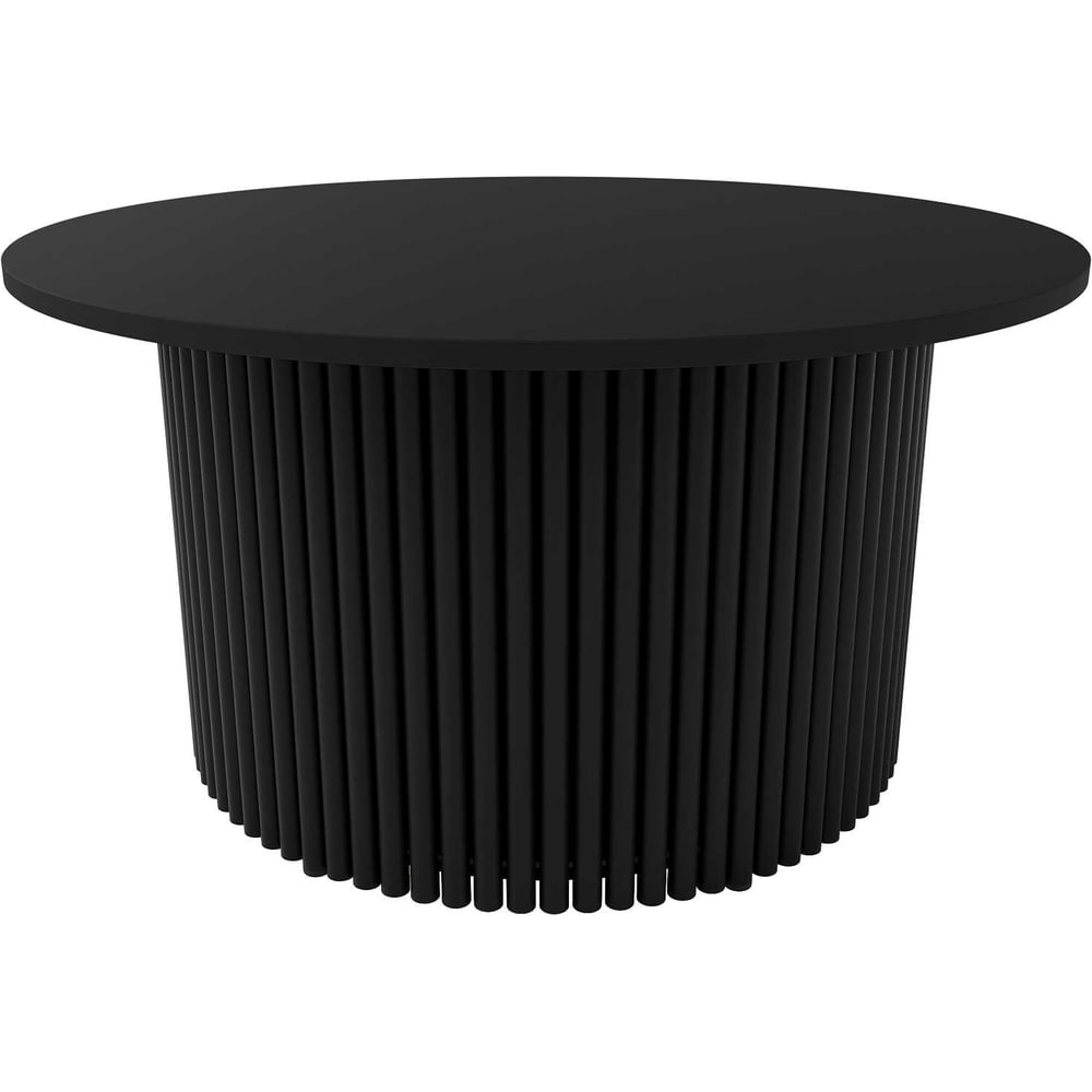 Изображение товара Журнальный стол GENGLASS круглый с металлическим подстольем 80 см черный