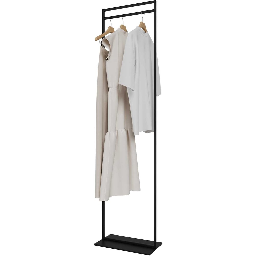 Изображение товара Напольная металлическая гардеробная стойка GENGLASS ZILOSI 185x45 см черная современная
