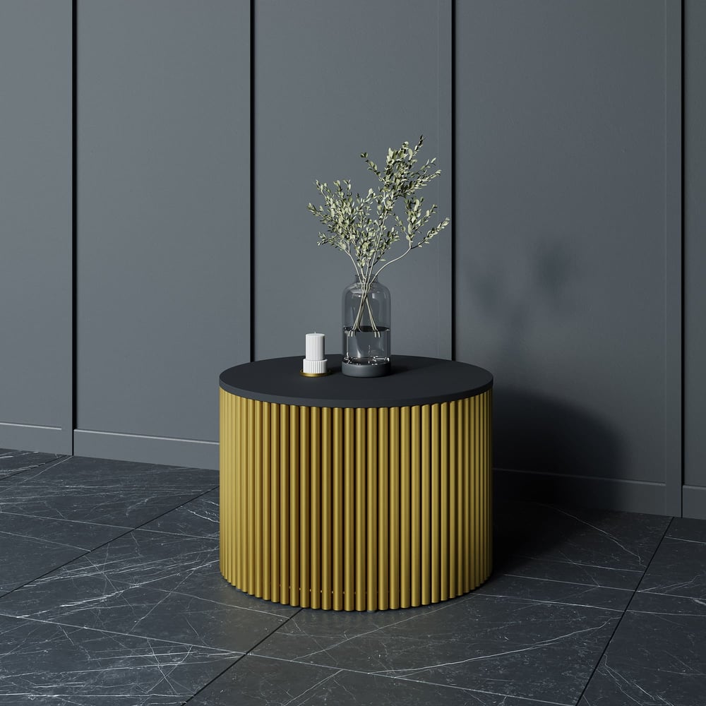 Изображение товара Журнальный круглый стол GENGLASS с металлическим подстольем 600 мм TRUBIS Wood