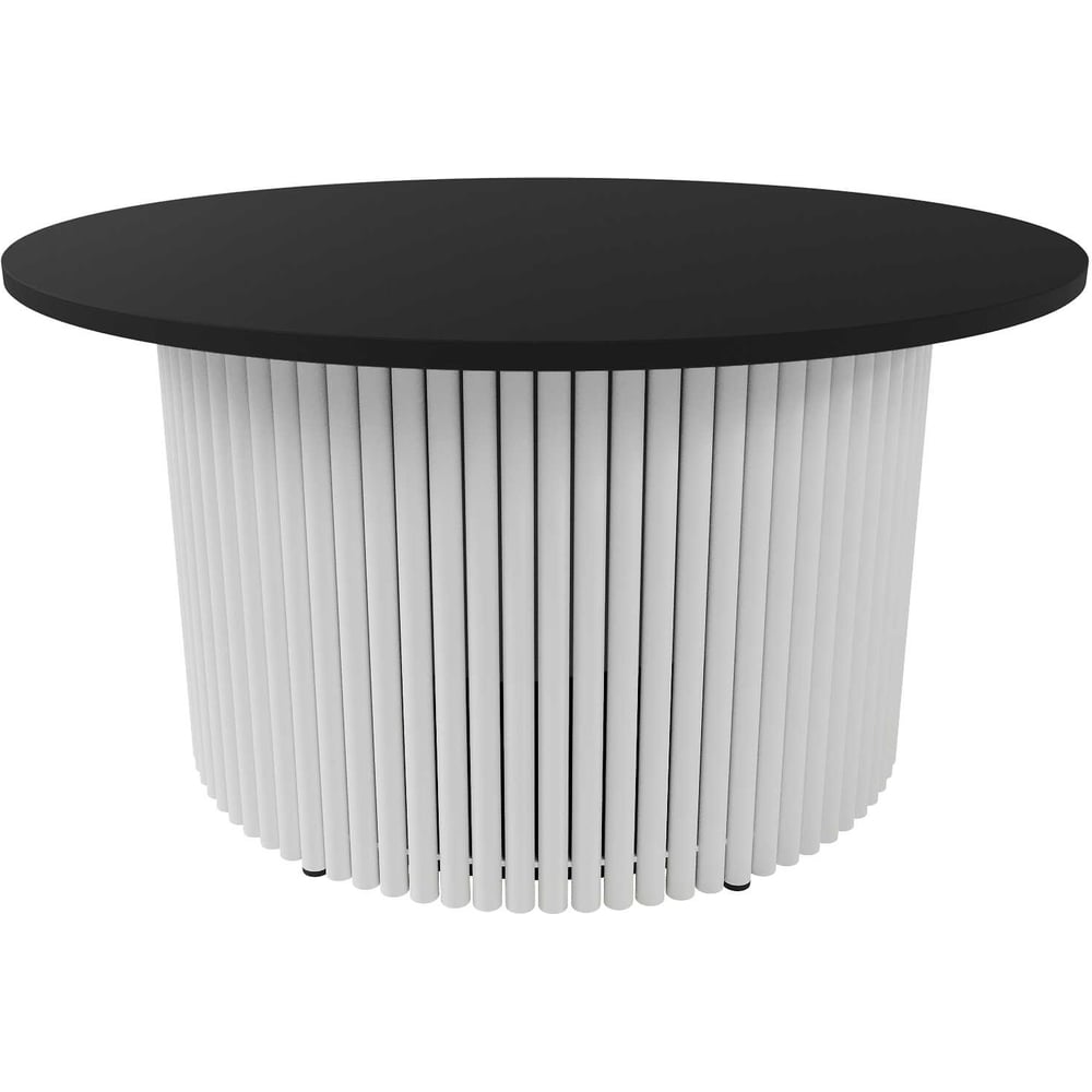 Изображение товара Журнальный стол GENGLASS круглый 80 см с белым металлическим подстольем