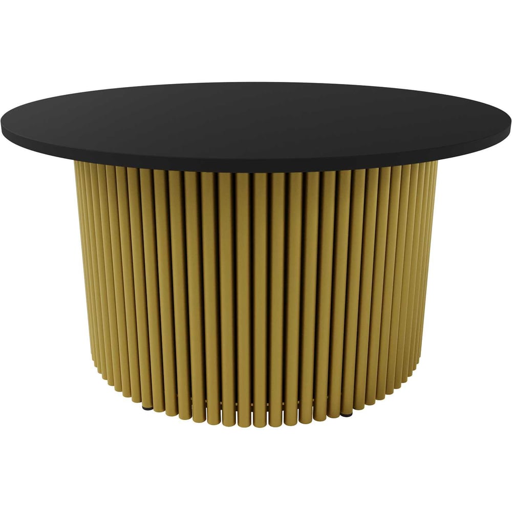 Изображение товара Журнальный круглый стол GENGLASS с металлическим подстольем TRUBIS Wood 80 см