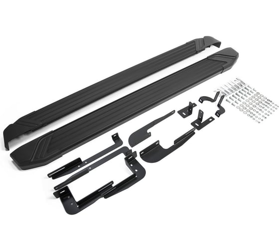 Изображение товара Пороги "Black" Rival для Hyundai ix35 2010-2015/Kia Sportage III 2010-2016, 173 см, 2 шт., алюминий, F173ALB.2303.2
