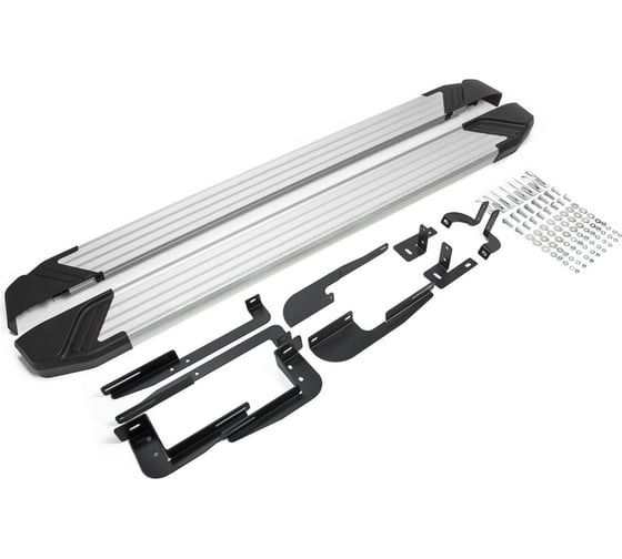 Изображение товара Пороги Rival "Silver" Hyundai ix35 10-15/Kia Sportage 10-16, 173 см, 2 шт., алюминий, F173AL.2303.2