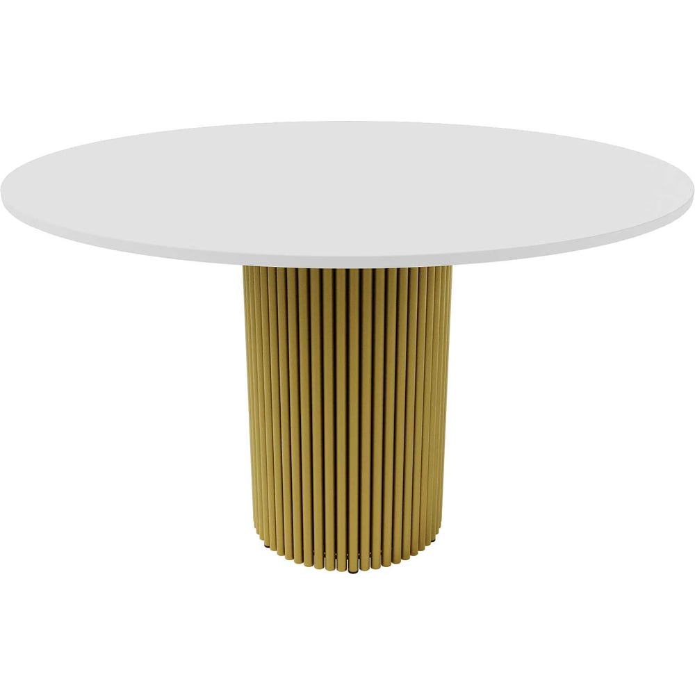 Изображение товара Обеденный стол GENGLASS круглый с металлическим подстольем 120 см