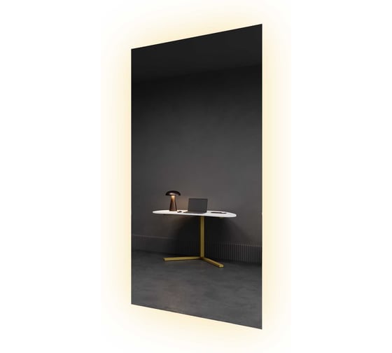 Изображение товара Безрамное прямоугольное зеркало GENGLASS большое HALFEO NF LED XL, контурная нейтральная подсветка с проводом GGL-05-XL-4000-1