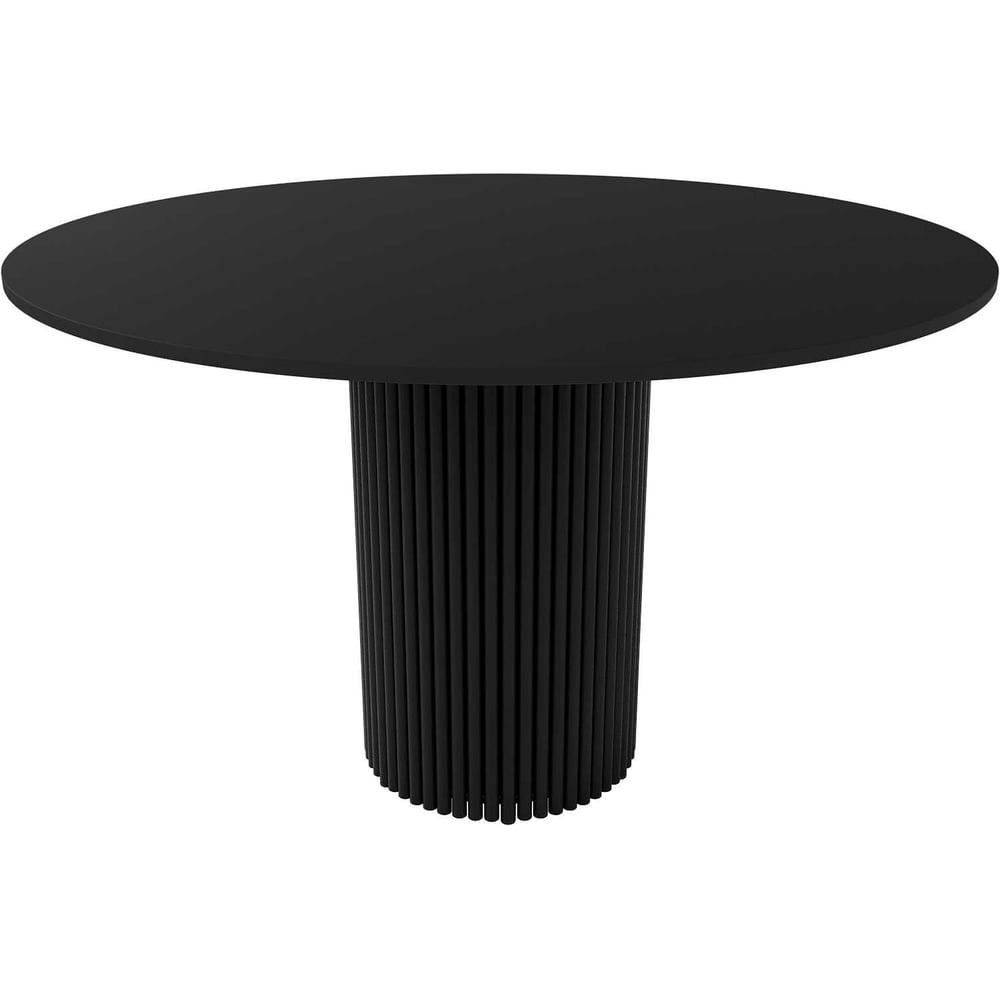 Изображение товара Обеденный круглый стол GENGLASS TRUBIS Wood GGT-03-2-2-L-100 черный металлический и ЛДСП