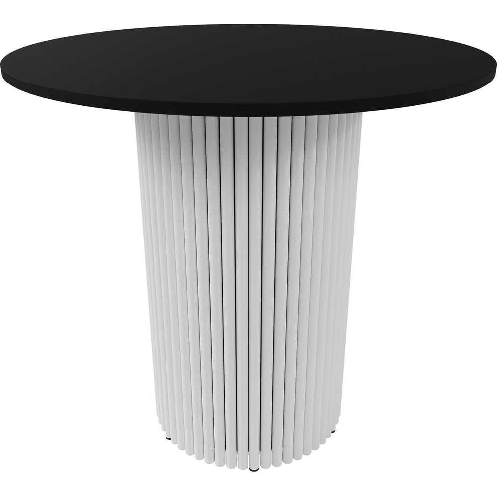 Изображение товара Обеденный круглый стол GENGLASS с металлическим подстольем 80 см TRUBIS Wood