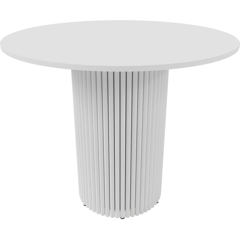 Изображение товара Обеденный круглый стол GENGLASS с металлическим подстольем 90 см TRUBIS Wood