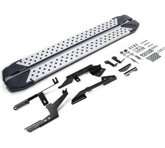 Изображение товара Пороги "Bmw-Style круг" Rival для Renault Kaptur 2016-2020, 173 см, 2 шт., алюминий, D173AL.4703.1