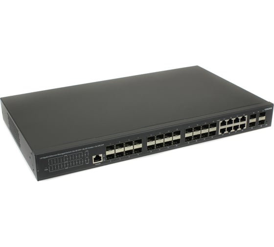 Изображение товара Управляемый L3 коммутатор OSNOVO SW-32G4X-1L Gigabit Etherent на 24xSFP + 8xRJ45 + 4x10G SFP+ порта sct1470