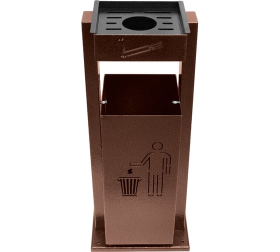 Изображение товара Уличная урна ПРОФМЕТСТИЛЬ пепельница, квадратная, металлическая, коричневая 1077