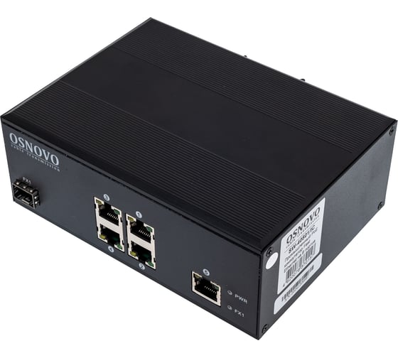 Изображение товара Промышленный PoE коммутатор OSNOVO SW-40501/IC Fast Ethernet на 6 портов sct0883