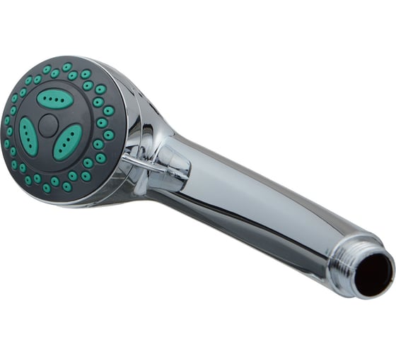 Изображение товара Лейка душа Melodia della vita 3 функции, d65 мм, хром/зеленый 34645