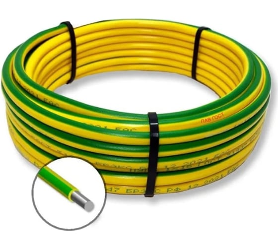 Изображение товара Установочный провод ПАВ ПРОВОДНИК 1x35 мм2 Зелено-желтый, 30м OZ251758L30