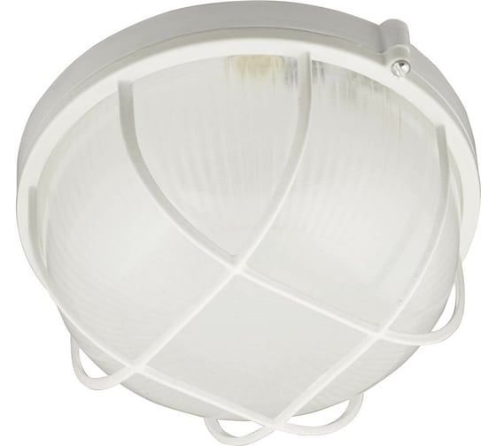 Изображение товара Влагозащищенный светильник Uniel UWL-R02 100W E27 IP54 WHITE круг, решетка, под лампу Е27 UL-00006772