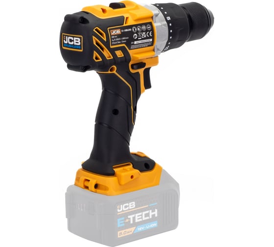 Изображение товара Дрель-шуруповерт JCB аккумуляторная 18V, max 65Nm, без аккумулятора JCB-18BLDD-B-E(57242)