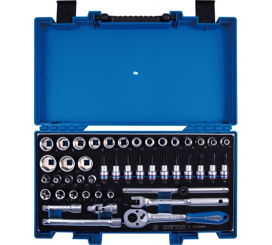 Изображение товара Набор торцевых головок с принадлежностями 3/8" KING TONY шестигранные, 6-24 мм, 45 предметов 3545MRV