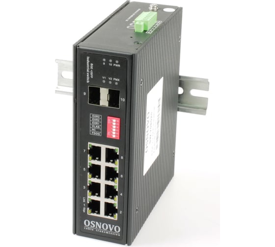 Изображение товара Промышленный коммутатор OSNOVO SW-70802/I Gigabit Ethernet на 10 портов sct1472