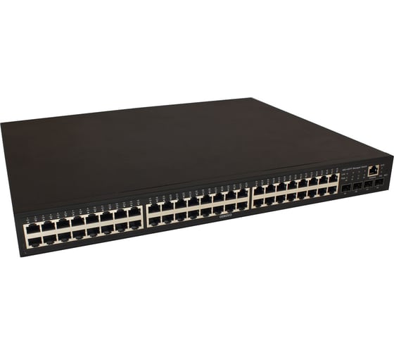 Изображение товара Управляемый (L2+) коммутатор OSNOVO SW-74804/L Gigabit Ethernet на 48 RJ45 PoE + 4 x GE SFP порта sct1308