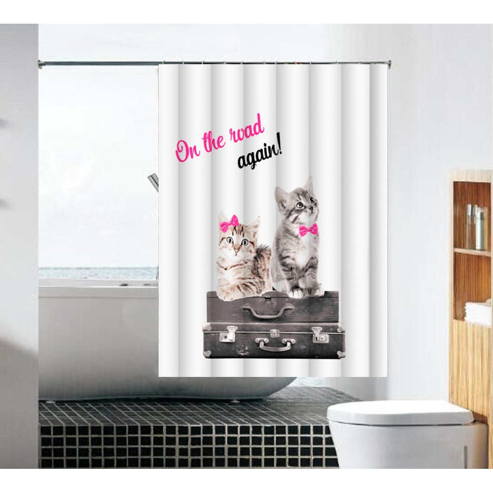 Тканевая шторка для ванной комнаты MELODIA раскраска по номерам с наклейками дикие животные 16 стр