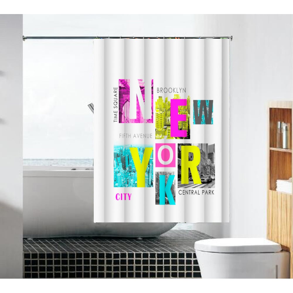 фото Тканевая шторка для ванной комнаты terma нью-йорк mz-107 180x180 20992