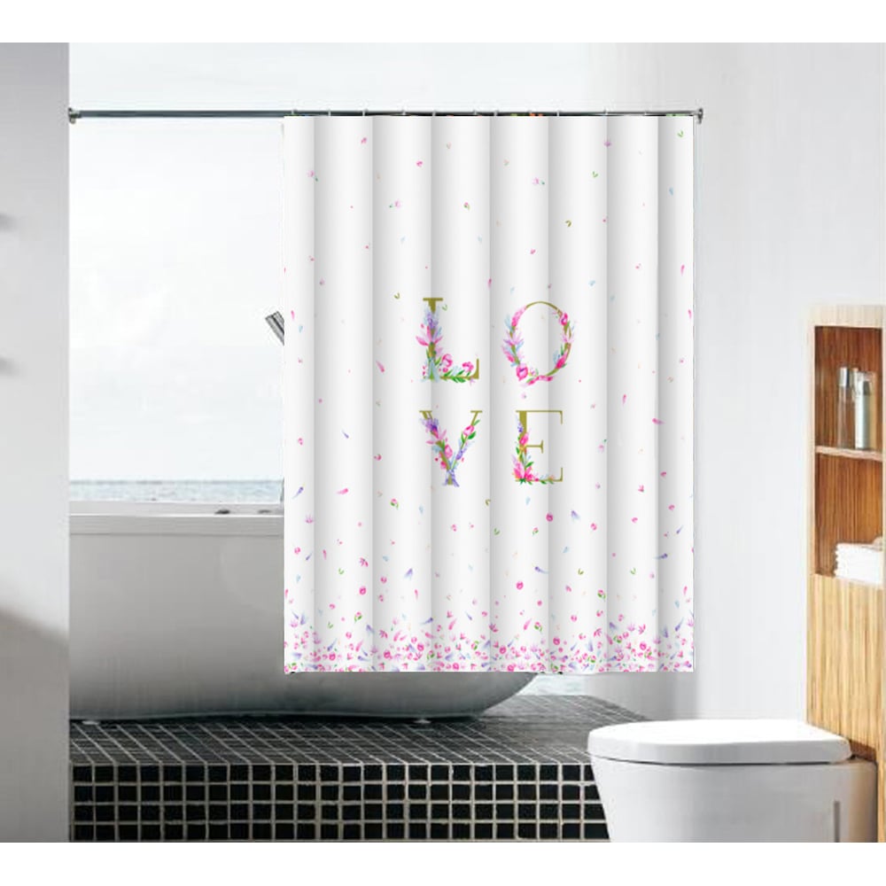 фото Тканевая шторка для ванной комнаты terma любовь и нежность mz-91 180х180 см 20861