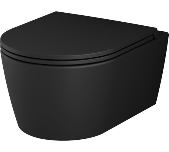 Изображение товара Func подвесной унитаз 49 см FlashClean с сиденьем микролифт, черн мат AM.PM C8F1700MBSC