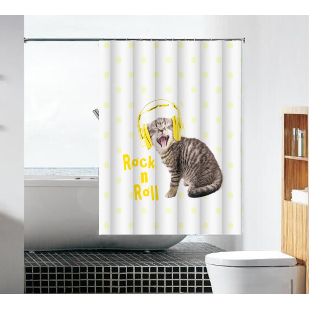 фото Тканевая шторка для ванной комнаты terma рок-н-ролл mz-101 180х180 см 20871