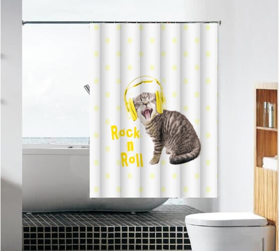 Изображение товара Тканевая шторка для ванны Melodia della vita Рок-н-ролл MZ-101 180х180 см 20871