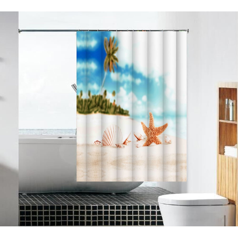 фото Тканевая шторка для ванной комнаты terma морская звезда mz-105 180x180 20990