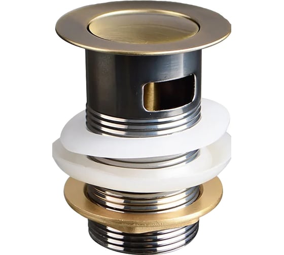 Изображение товара Донный клапан Terma CLICK-CLACK c маленькой кнопкой, с переливом, antique bronze 32362