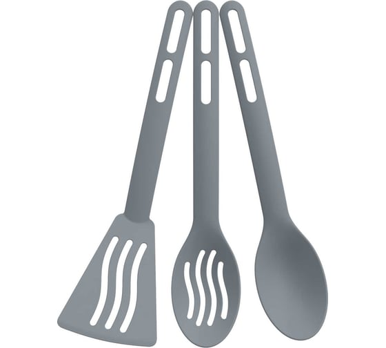 Изображение товара Набор кухонных принадлежностей из 3 предметов Полимербыт Simple серый 434553500