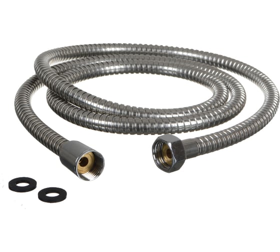 Изображение товара Шланг для душа Melodia della vita STANDART M22x1/2 конус, нержавеющая сталь, 14 мм, 175 см, двойной зажим, блистер 20353/MKP20353