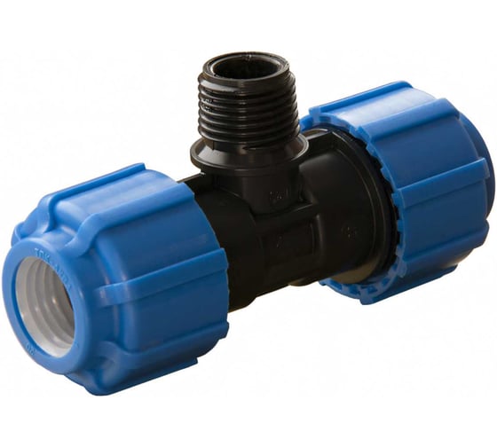 Изображение товара Тройник Политэк тпк-аква с наружной резьбой ф32x1/2x32 51321232