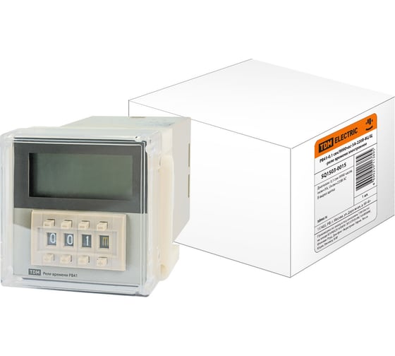 Изображение товара Реле времени TDM РВ41-0,1сек/9990час-5А-220В-8Ц/Щ SQ1503-0015