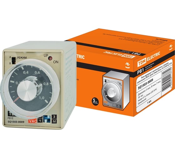 Изображение товара Реле времени TDM РВ1E-2реж-3мин/30час-5А-220В-8Ц SQ1503-0009