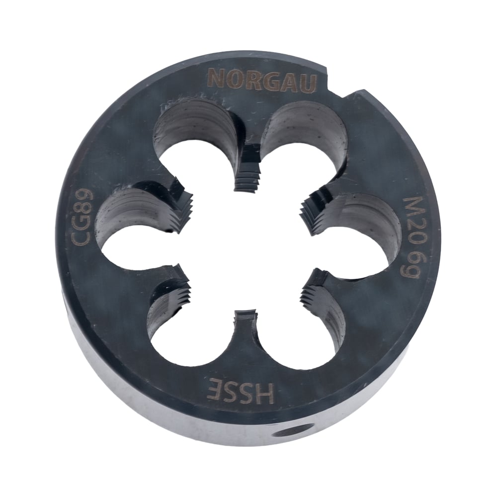 Изображение товара Плашка NORGAU M20х2,5 013735200 для резьбы М20 метрическая сталь HSS-E