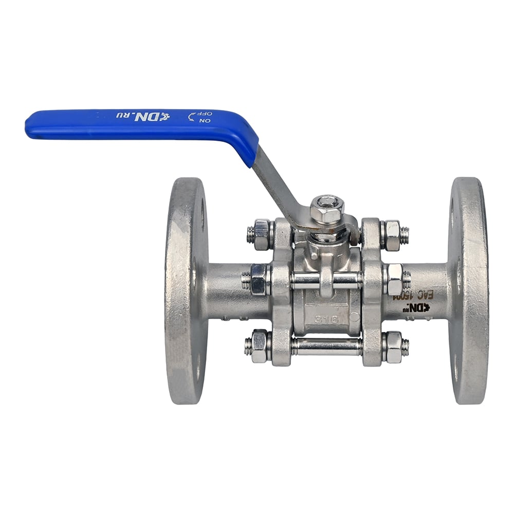 Изображение товара Шаровой кран DN.316.180 Ду65 Ру25 фланцевый нержавеющая сталь рычаг
