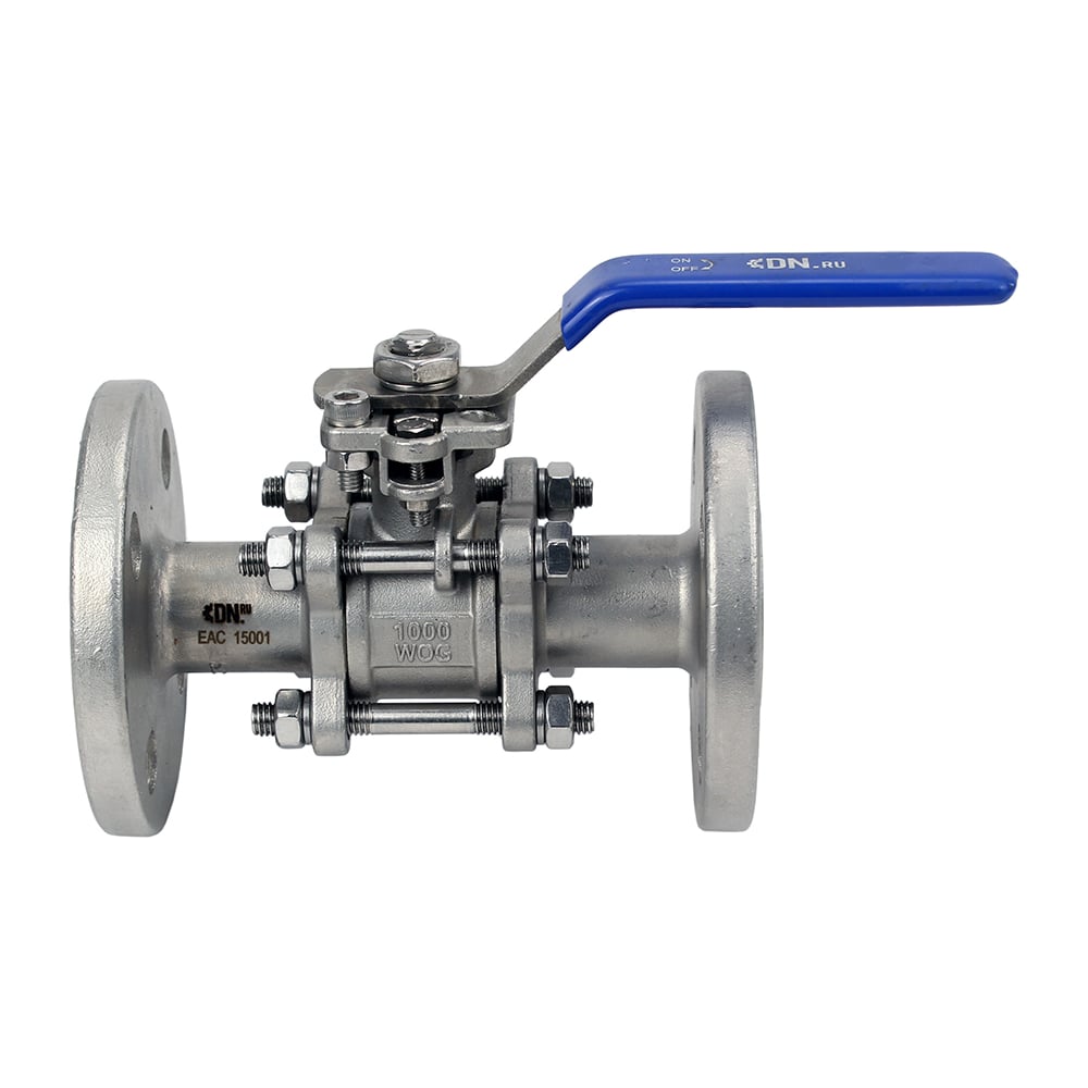 Изображение товара Профессиональный шаровой кран из нержавеющей стали Ду40 Ру40 фланцевый разборный