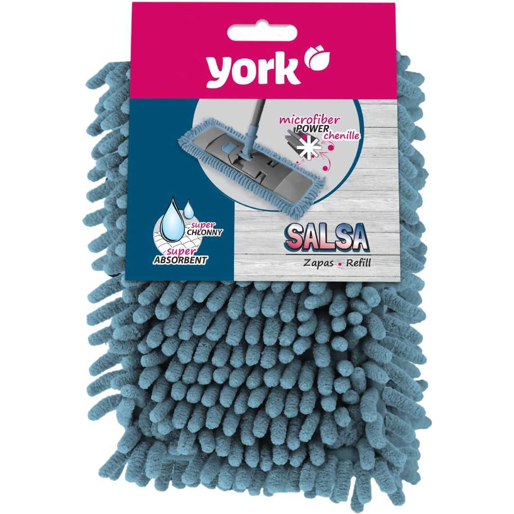 Изображение товара Плоская насадка для швабры YORK MOП Salsa 40 см микрофибра карманы